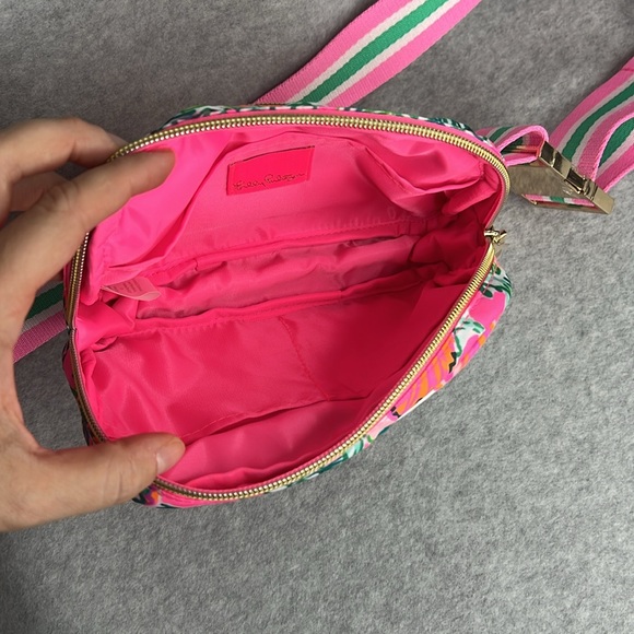 Lilly Pulitzer Run Around Crossbody Waist Belt Bag Soleil Pink Perfect Poppy New - Picture 7 of 17
